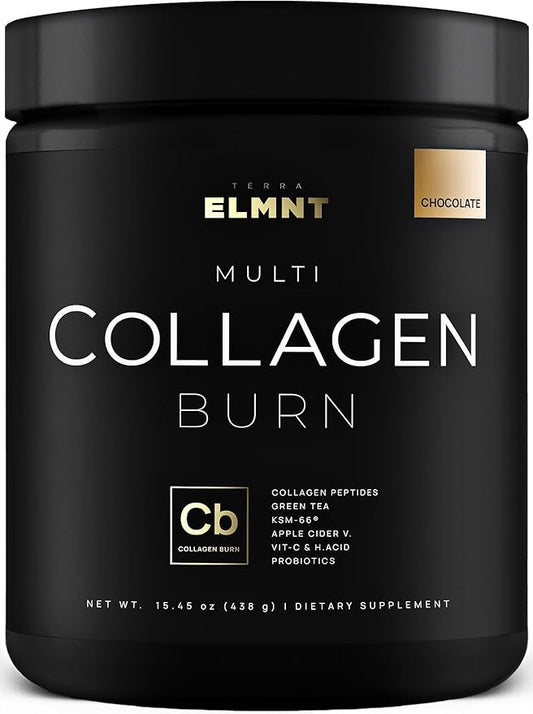ELMNT Premium Chocolate Collagen for Women Weight Loss & Beauty w. Probiotics, ACV, KSM66, Hyaluronic Acid, Biotin & Patented Multi Collagen Peptides Protein Powder - Colageno Hidrolizado for Women