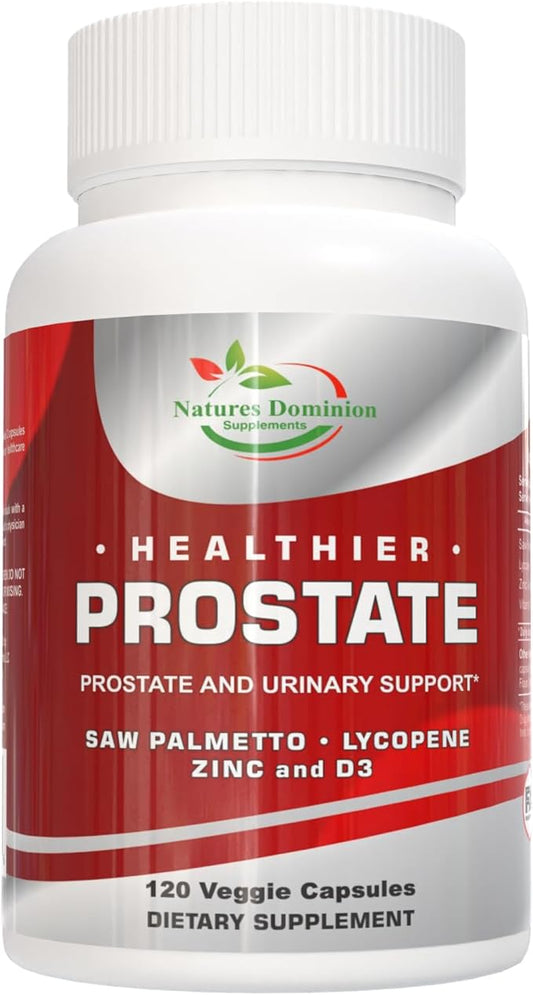 Saw Palmetto for Men, Lycopene, Zinc, Vitamin D3. Prostate Supplements for Men, Bladder Control. Saw Palmetto Supplement for Men. Prostate Support with Lycopene