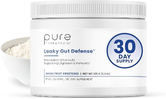 Pure Therapro Rx Leaky Gut Defense - Gut Health Supplement with L-Glutamine, Licorice Root Extract, Aloe Leaf, Arabinogalactan- (30 Servings, 168g)