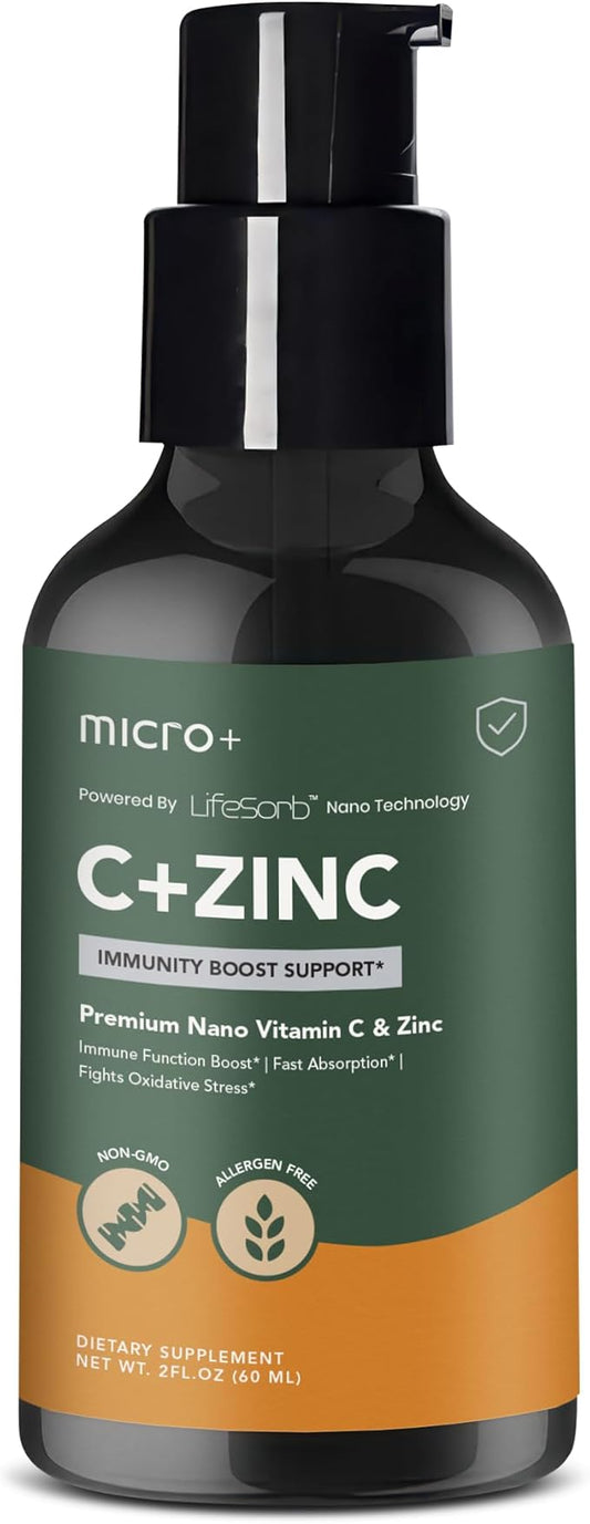 C&Zinc+ by Micro+ Advanced Immune Support Supplement – Vitamin C and Zinc with LifeSorb Nano-Technology for Enhanced Absorption