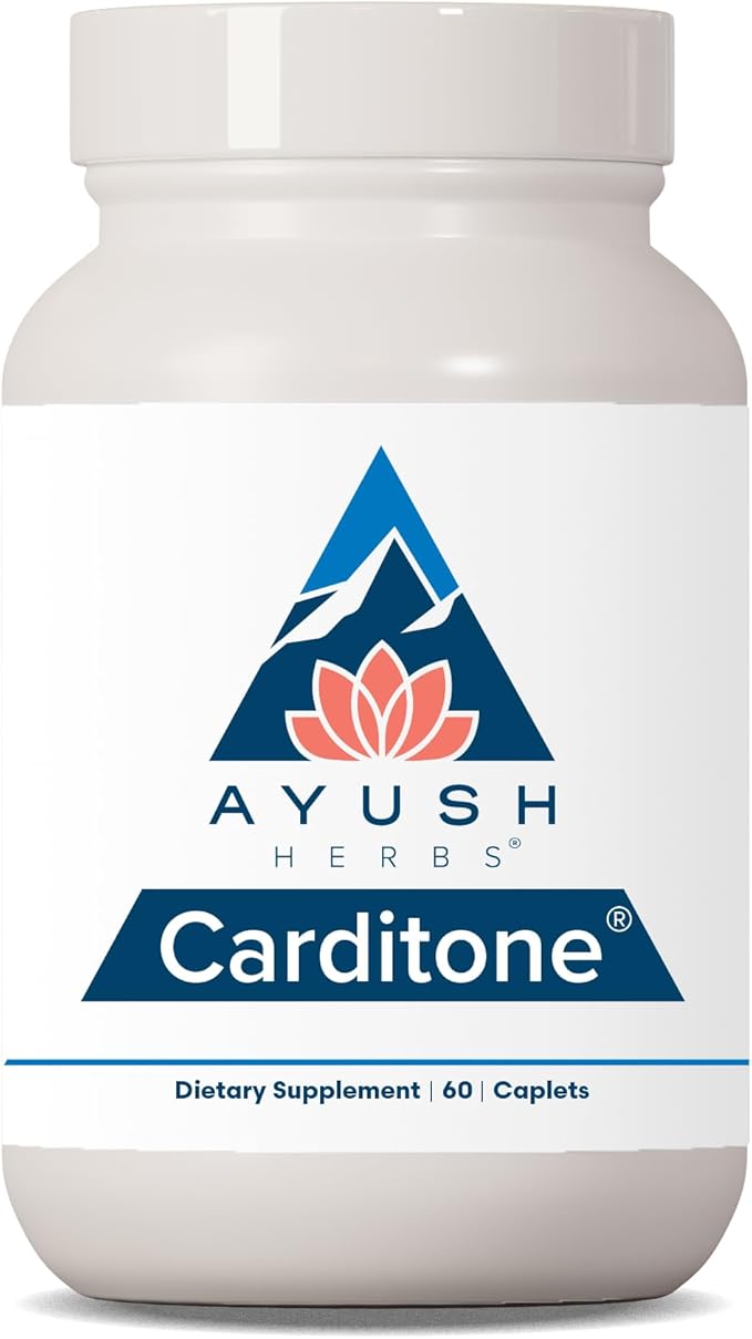 Ayush Herbs Carditone - Natural Heart Health Supplement for Women & Men, BP Formula, Holistic Heart Support with Rauwolfia, Arjuna, Calcium, and Magnesium - 60 Vegetarian Caplets (1 Count)