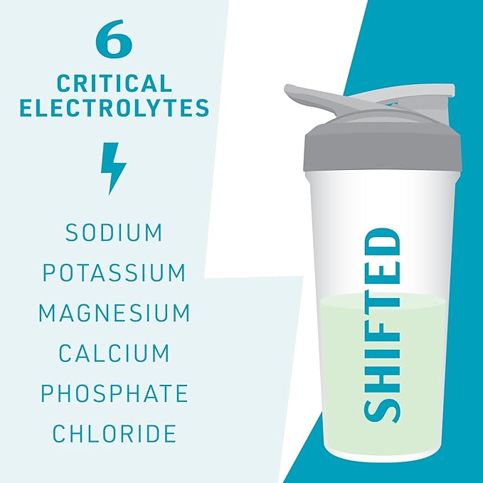 SHIFTED Electrolytes Powder, High-Performance Hydration Electrolyte Drink Mix with Magnesium, Vitamin C, Zinc, Taurine, Potassium, Coconut Water & Pomegranate Juice Powder, Lime Margarita, 30 Servings