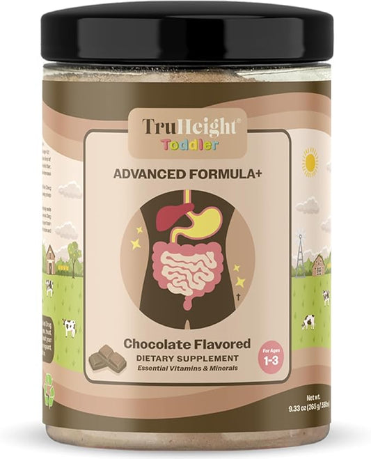 TruHeight Toddler Advanced Formula+ (Chocolate) 16 Vitamins Including Protein, Vitamin C, D, & Iron for 1, 2, 3 Years Old, Pediatric Endorsed Nutritional Drink, Toddler Complete Nutrition 12-36 Months