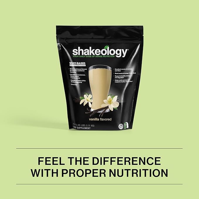 Shakeology Whey Protein Powder Blend - Gluten Free, Superfood Protein Shake with Vitamins and Minerals - Helps Support Healthy Weight Loss, Lean Muscle Support, Gut Health - Vanilla, 30 Servings