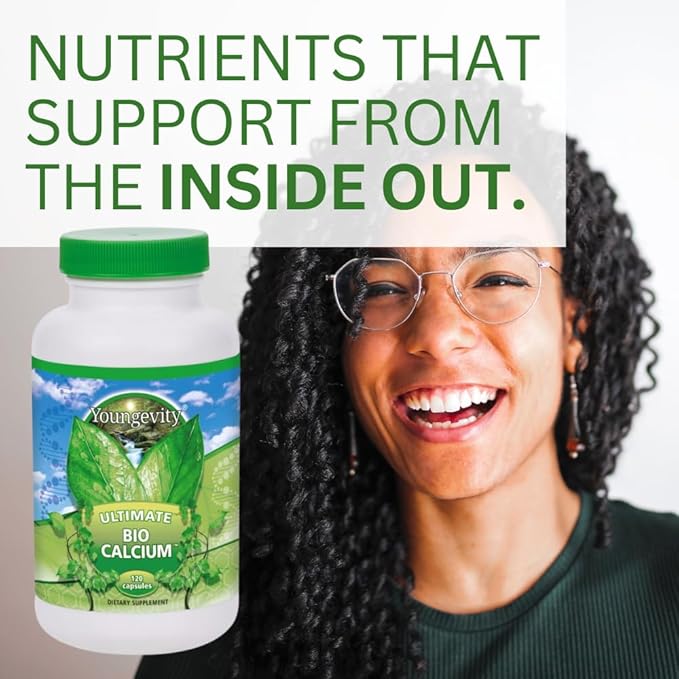 Youngevity Bio Calcium™ - Bioavailable Chelated Calcium + Magnesium, Zinc, Copper, Potassium, Boron - Absorbable Bone Support Supplement - (120 Capsules)