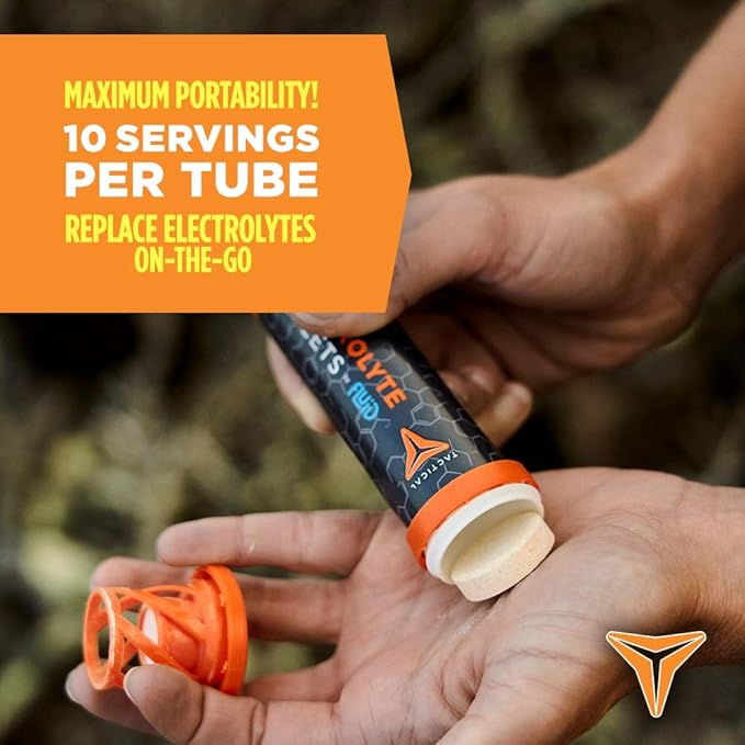 Fluid Tactical- Effervescent Hydration Tablets, Electrolyte Replacement & Dehydration Prevention, 4 Pack, 40 Servings (Lemon Lime)