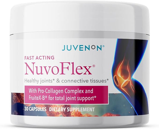 Juvenon NuvoFlex | Joint Support Supplement with Glucosamine, Chondroitin, Vitamin K, B, and Voltaren Enhancements - Mobility & Relief (30 Capsules)