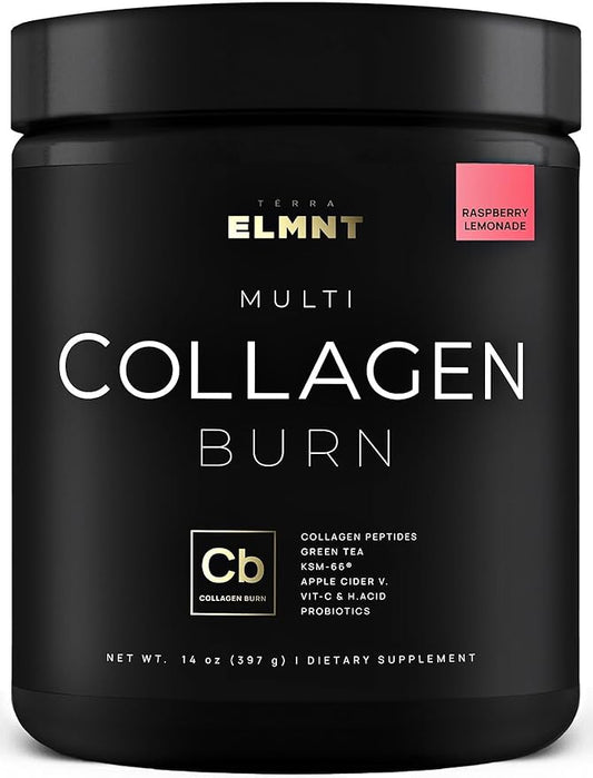 ELMNT Super Collagen Burn for Women w. Probiotics, Hyaluronic Acid, Apple C Vinegar, KSM66, Biotin+ Premium Colageno Multi Collagen Protein Powder for Weight Loss, Fat Burner, Hair, Skin+ (R-Lemonade)
