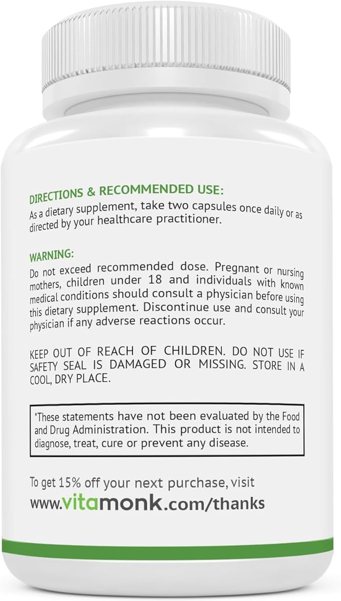 VitaMonk CortiTrax Natural Cortisol Blocker - Doctor Formulated Cortisol Manager, Cortisol Support & Cortisol Reducer (Already Within Normal Ranges)- 60 Capsule Cortisol Supplement