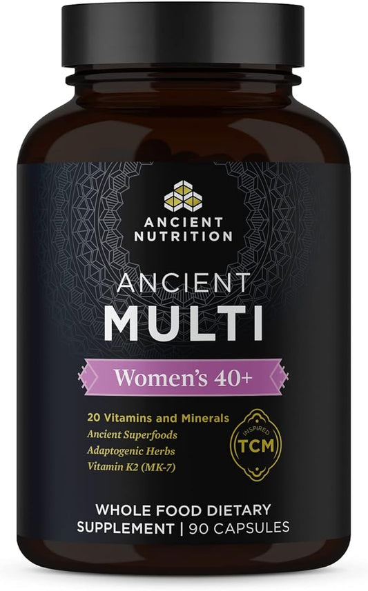 Ancient Nutrition Multivitamin for Women 40+, Multi Vitamin & Immune Support with Vitamin D, C, Magnesium, Stress, Sleep Support, Bone Health, 90 Ct