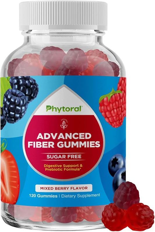 Fiber Gummies for Adults Sugar Free - Prebiotic Fiber Supplement Gummies for Digestive and Immune Support - Tasty High Fiber Non GMO Vegan Kosher Gluten and Sugar Free Gummies Vitamins for Adults