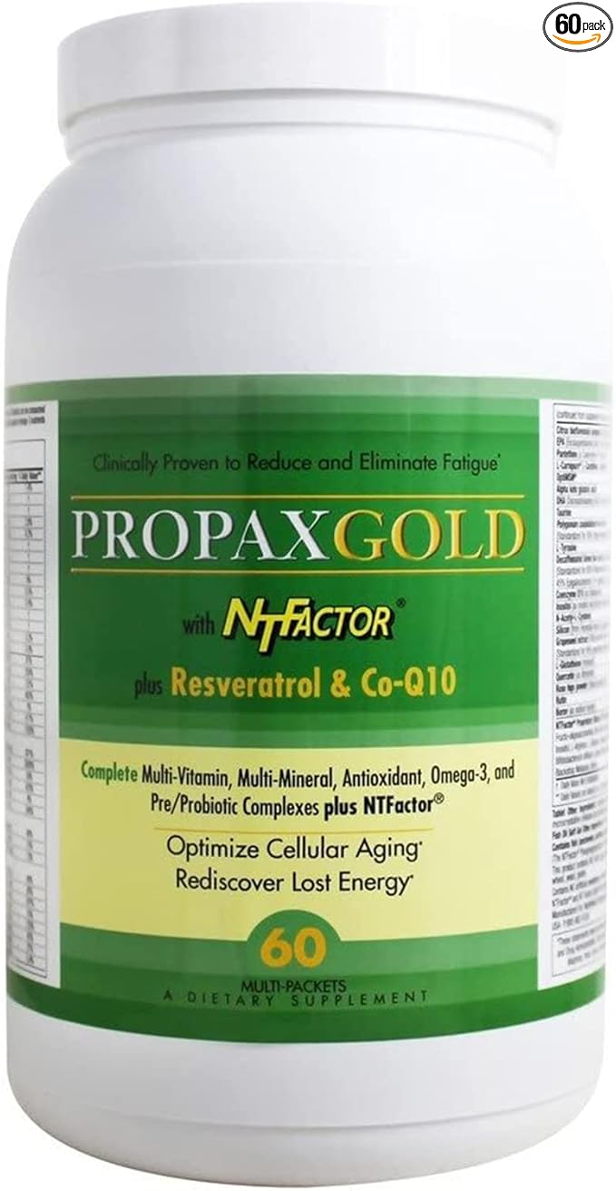 Vitamin and Mineral Propax Gold With NTFactor® - Natural Energy Booster For Chronic Fatigue - Multi-vitamin and Multi-mineral Supplement With Amino Acids, Antioxidants & Fatty Acids And More - 60 Pack