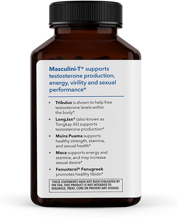 LifeSeasons Masculini-T - Testosterone Support Supplement - Enhances Mental & Physical Aspects of Sexual and Athletic Performance - Supports Normal Erectile Function - Improve Libido - 180 Capsules