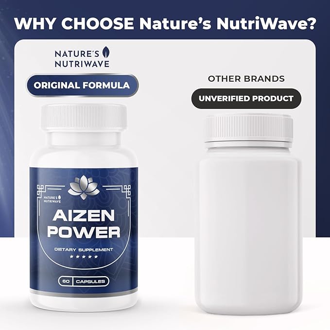 Aizen Power for Men, All Natural Male Supplement, Aizen Power for Men, Male Supplement, Original Formula - 60 Caps, 1 Month Supply