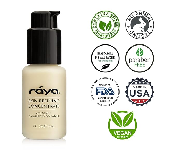 RAYA Skin Refining Concentrate (R-511) | Facial Serum for All Skin Types - Exfoliating, Pore-Minimizing & Complexion-Smoothing | Includes Vitamin C, Antioxidant, Anti Aging & Brightening Serum