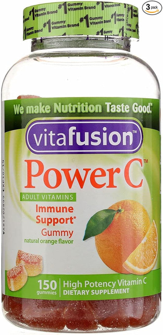 VitaFusion Power C Gummy Vitamins for Adults Absolutely Orange - 150 ct, Pack of 3