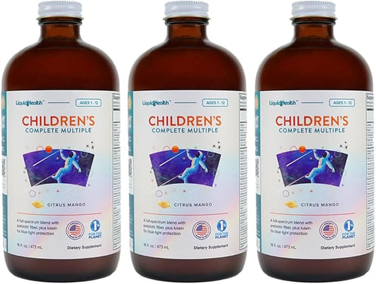 LIQUIDHEALTH 16 Oz Kids Liquid Multivitamin Complete Multiple for Children, Toddlers - Essential Vitamins & Minerals Supplement, Immune Support, Gluten Free, Non GMO, Prebiotic Fiber