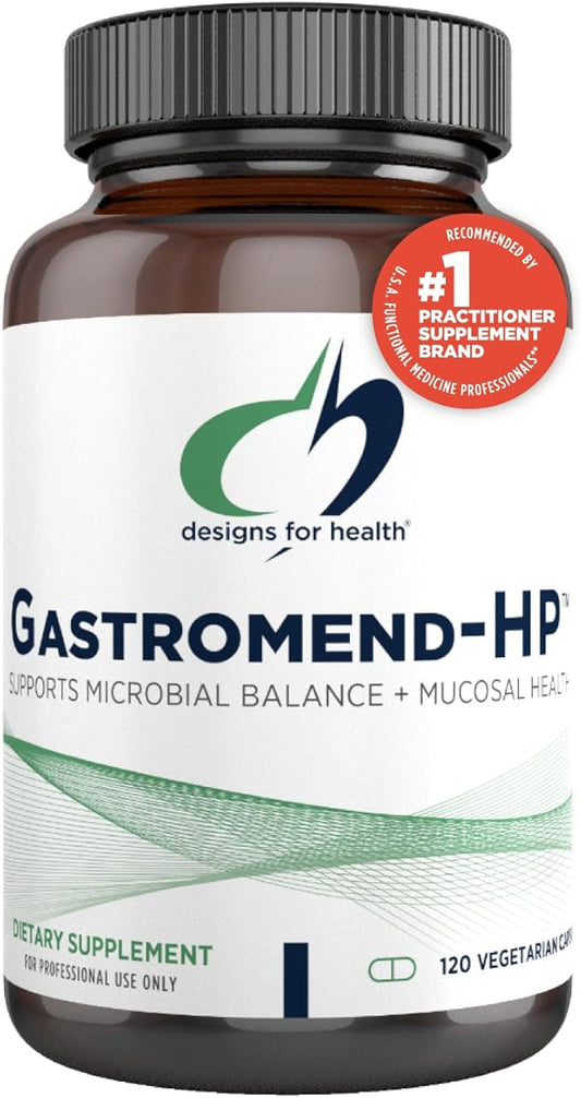 Designs for Health GastroMend HP - Gut Health Supplements - Gut Mucosa Support with Mastic Gum + DGL Licorice + 'Vitamin U' - May Help Occasional Bloating or Upset Stomach - Vegan (120 Capsules)