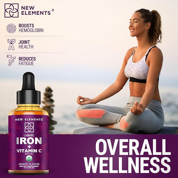 [2 𝐏𝐚𝐜𝐤] Liquid Iron Supplement for Women & Men with Vitamin C 50 mg and Iron 18 mg | Blood Builder for Anemia | Iron Drops | Blood Levels | Immune Support | Non-GMO | Vegan | Gluten-Free