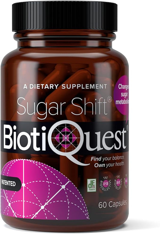 Sugar Shift Probiotics to Change Sugar Metabolism and Reduce Inflammation, 22 Billion CFU, Non-GMO and Gluten Free, 60 Capsules