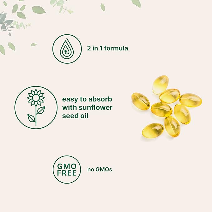 Micro Ingredients Vitamin D3 5000 IU with K2 100 mcg, 300 Soft-Gels | K2 MK-7 with D3 Vitamin Supplement, 2 in 1 Support Immune, Heart, Joint, Teeth & Bone Health - Easy to Swallow