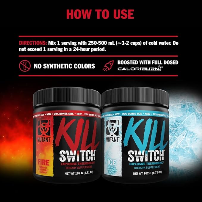 Mutant Killswitch Ultra Thermo | Thermogenic Pre Workout | Ice 162g