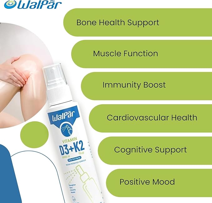 Vitamin D3 and K2 Oral Spray (60 Doses) - 75mcg, 3000 IU Multivitamin Spray- Muskmelon Flavor - Easy Absorption Oral Vitamin D Liquid Supplement - Bone Health Support and Immune Spray for Adults