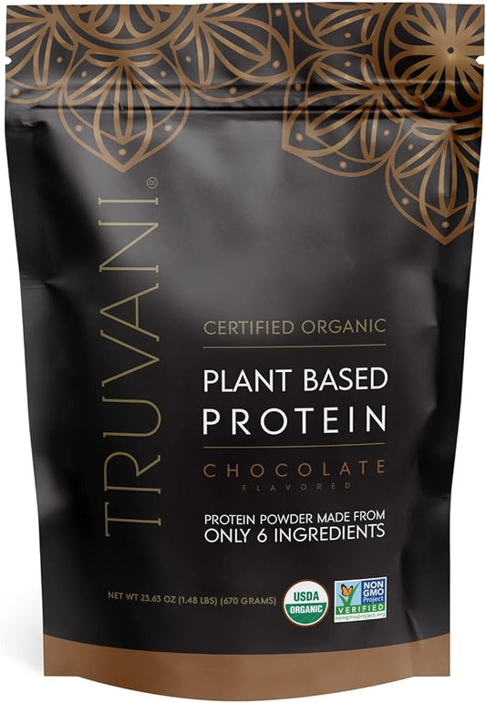 Truvani Vegan Pea Protein Powder | Chocolate | 20g Organic Plant Based Protein | 20 Servings | Keto | Gluten & Dairy Free | Low Carb | No Added Sugar