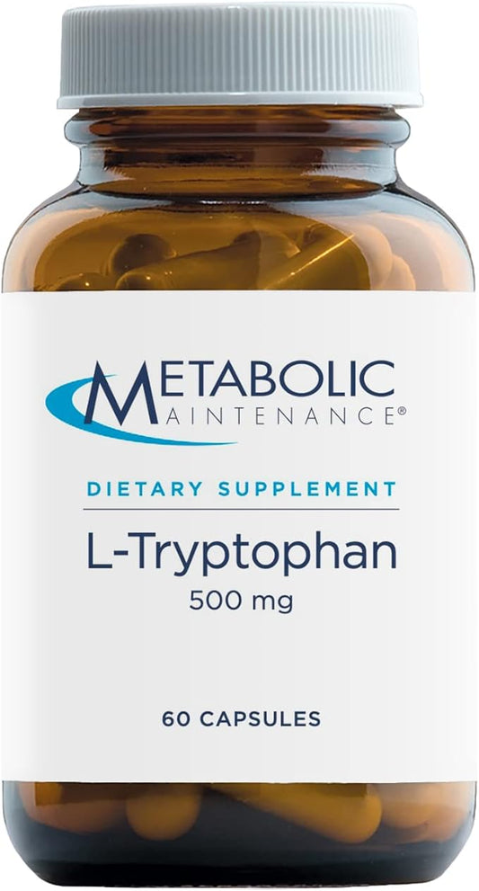 Metabolic Maintenance L-Tryptophan - 500mg Amino Acid in The 'Free Form' for Superior Absorption + Vitamin B6 - Mood + Appetite Supplement, Vegan + No Fillers (60 Capsules)