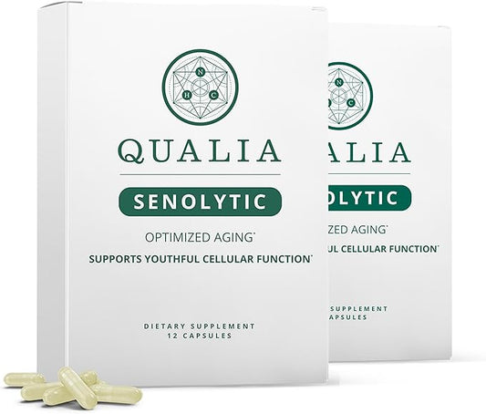 Qualia Senolytic Supplement, Fisetin, Quercetin, Piperlongumin & More, Aging Supplement That Supports Optimal Cell Repair & Rejuvenation, Naturally Eliminate Zombie Cells, Capsules, 2 Box