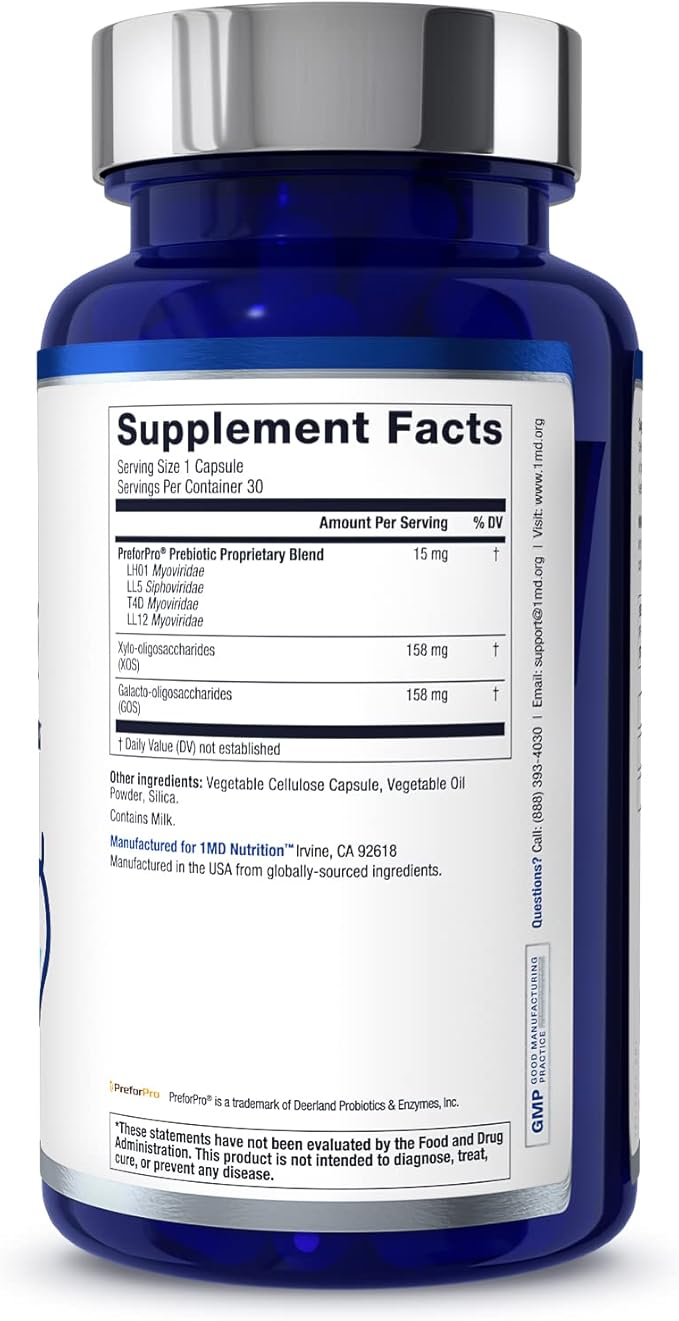 1MD Nutrition PreBioMD - Prebiotic with PreforPro | Support Healthy Digestion and Beneficial Bacteria