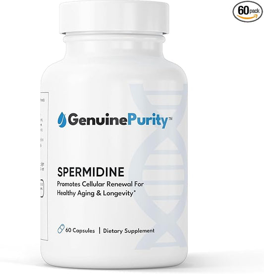 Liposomal Spermidine 8mg | Spermidine-Rich Wheat Germ Extract | for Women & Men to Promote Cellular Renewal for Healthy Aging | Gluten Free, Vegan, USA Made, Non-GMO | 60 Capsules