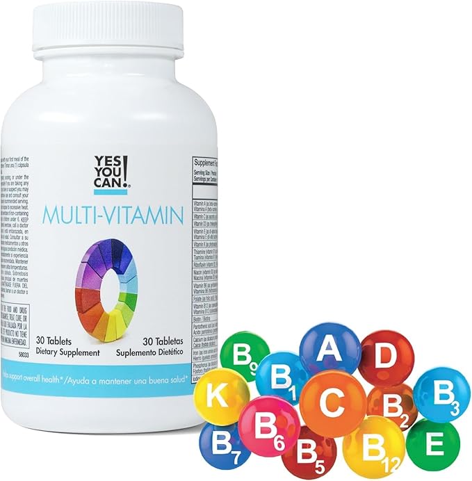Yes You Can! Daily Multivitamins for Men and Women - Helps Assist Overall Health & Well-Being, Contains Antioxidants, Rich in Vitamin A, B, C & E - Daily Vitamins - 30 Tablets - 4 Pack