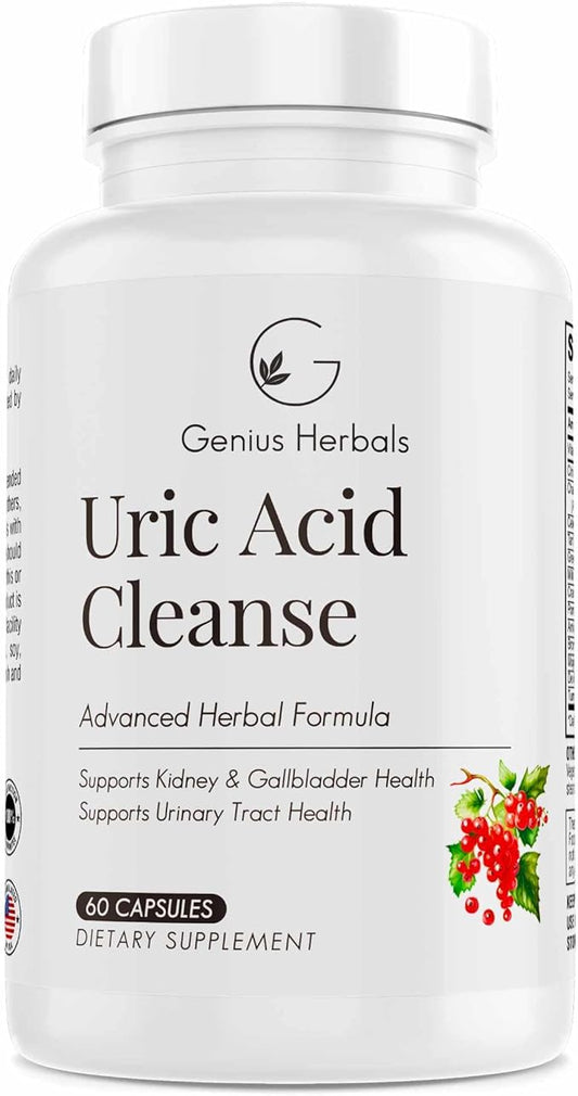 Uric Acid Cleanse – Supports Kidney, Liver, Gallbladder & Urinary Tract Health, Advanced Herbal Formula - 60 Capsules