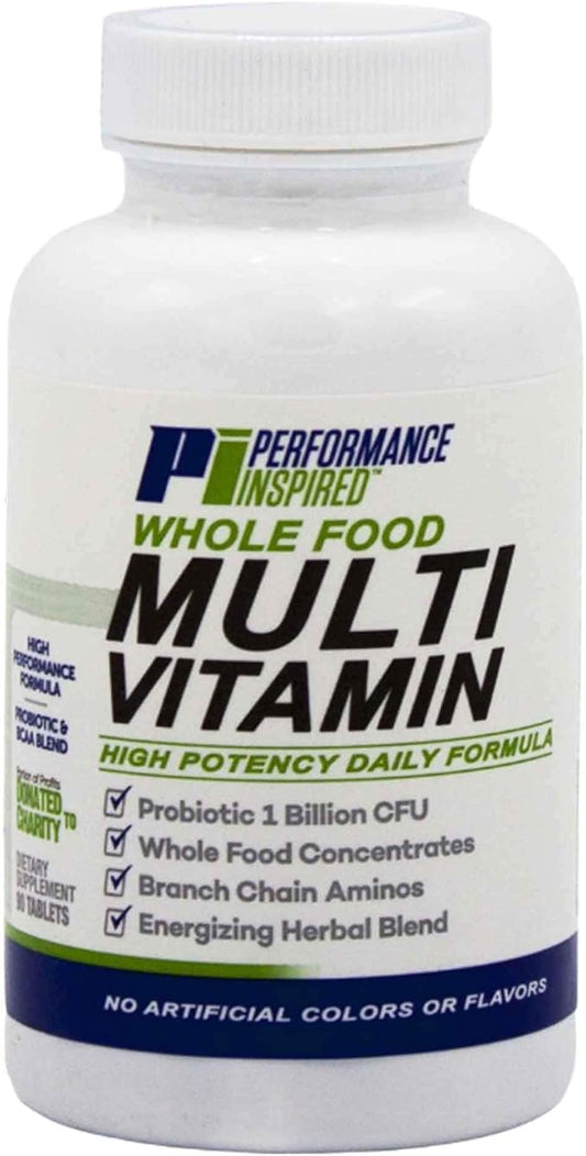 Performance Inspired Nutrition - Whole Food Multi Vitamin â€“ 1 Billion CFU Probiotics â€“ BCAAs â€“ Energizing Herbal Complex - 90 Count (Pack of 1)