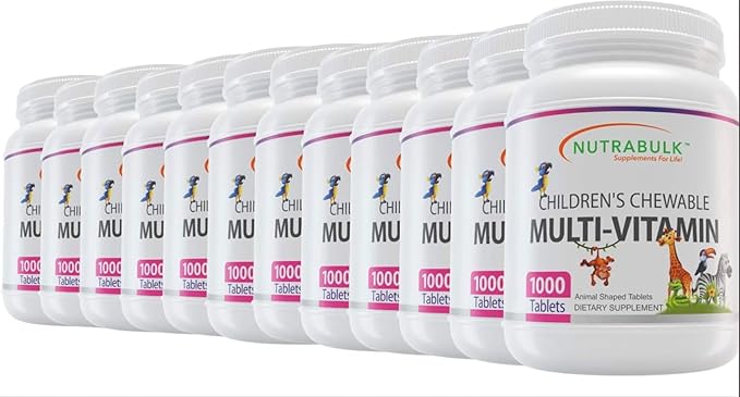 Children's Chewable Multivitamin Tablets for Overall Well Being - Fun Animal Shapes & Cherry Flavor- Multivitamins for Kids' Daily Nutritional Needs - 12000 Count (12 Bottles of 1000)