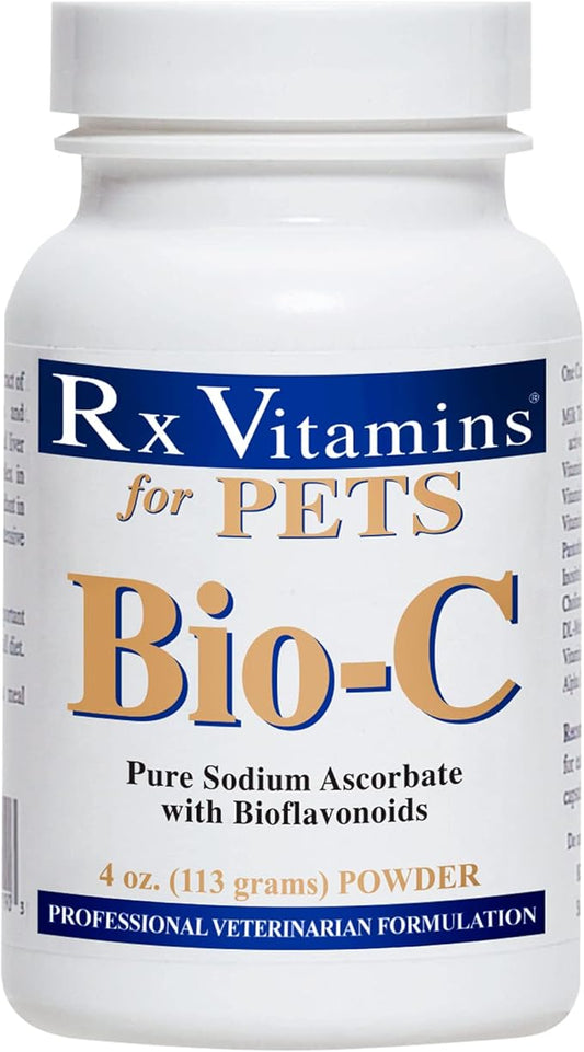 Rx Vitamins Bio-C Vitamin C Immune Support for Pets - Powdered Vitamin C for Dogs and Cats - Pure Vitamin C Powder Antioxidants for Pets - Vitamins for Dogs - Cat Supplements - 4 oz.