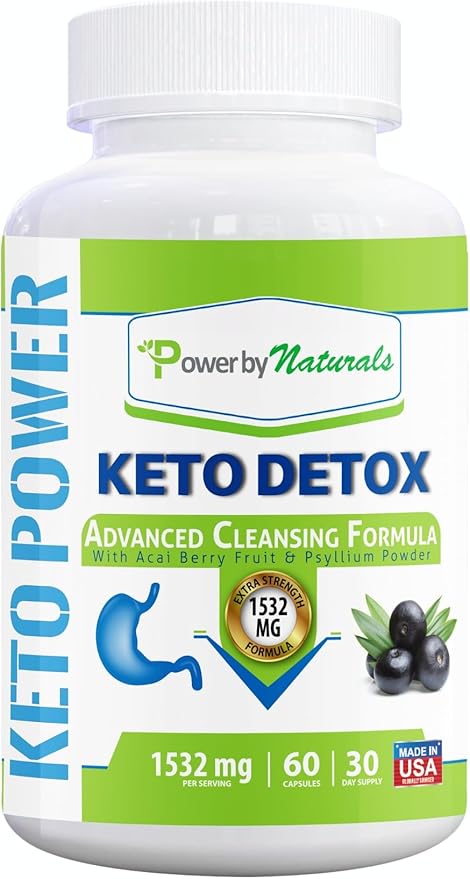 Power By Naturals Keto Colon Cleanser & Detox - Rapid Weight Loss Pills, Gut Health, Relieves Bloating & Constipation, 60 Diet Pills