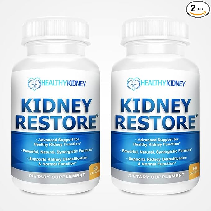 Kidney Restore Kidney Cleanse and Kidney Health Supplement to Support Normal Kidney Function, Vitamins for Kidney Health 60 caps - 2 Pack