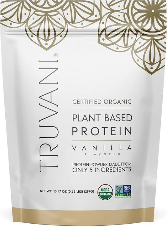 Truvani Vegan Pea Protein Powder | Vanilla | 20g Organic Plant Based Protein | 10 Servings | Keto | Gluten & Dairy Free | Low Carb | No Added Sugar