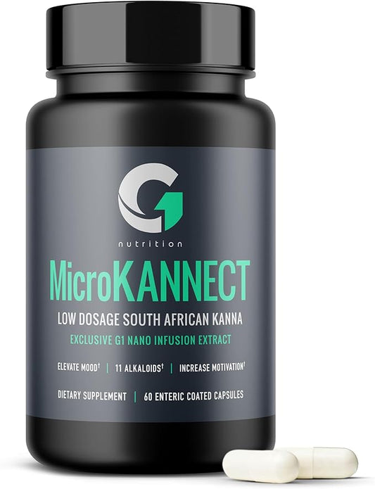 Micro Kannect Capsules with 3% Kanna Alkaloid| Elevates Mood, Boosts Energy Levels, Enhances Mental Clarity | Sceletium Tortuosum Daily Supplements for Men & Women 60 Servings