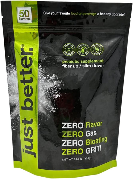 Prebiotic Fiber Supplement for a Healthy Gut | Fiber Powder with Zero Grit Zero Taste and No Bloating or Gas | Feel Full Faster | Keto Non-GMO Gluten Free Vegan 50 Servings