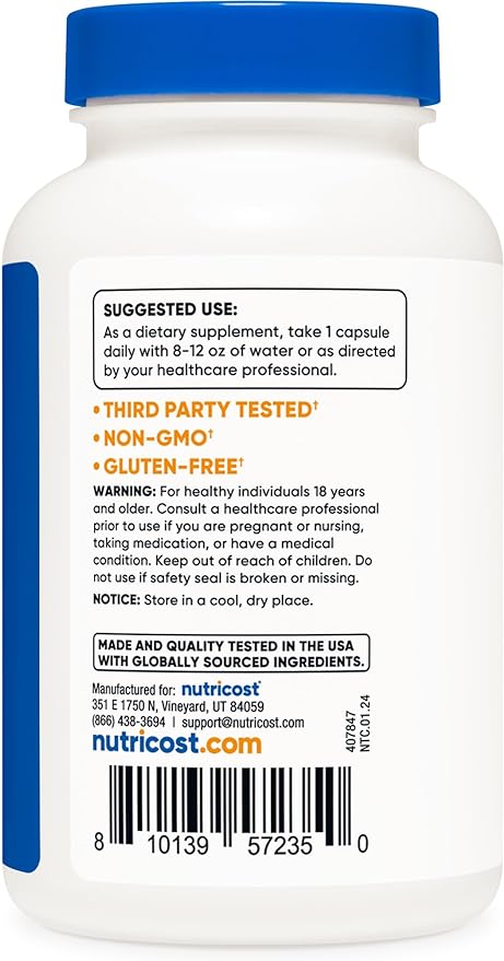 Nutricost High Potency Vitamin B Complex 462mg, 120 Capsules - with Vitamin C - Energy Complex