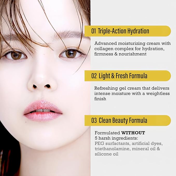 About Me [MediAnswer] Vita Collagen Hydra Essential Cream, K-Beauty Moisturizing Gel Cream with 70% French 500Da Collagen & 10,000ppm Multi-Vitamin Complex, Anti-Aging Treatment (50ml/1.69 fl oz)