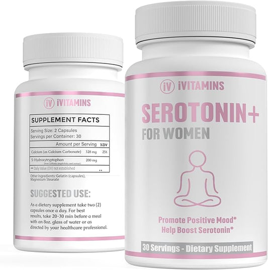 Serotonin Supplements for Women - Supports Healthy Serotonin Levels, Improves Mood, & More - Serotonin Supplement - Mood Support Supplement - Mood Support Supplements Women - 5 HTP - 1 fl oz