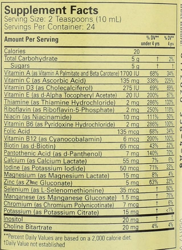 CHILDLIFE ESSENTIALS, Kids Liquid Multivitamin and Mineral Supplement - Liquid Vitamins for Kids, All-Natural, Gluten-Free, Non-GMO - Natural Orange & Mango Flavor, 8 Ounce Bottle (Pack of 2)