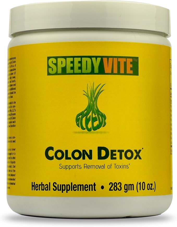 SpeedyVite® Colon Detox Organic Supports Natural Removal of Toxins* Charcoal Psyllium Flax Apple Fiber Slippery Elm Fennel 10oz All Natural Powder (1 x 10oz)