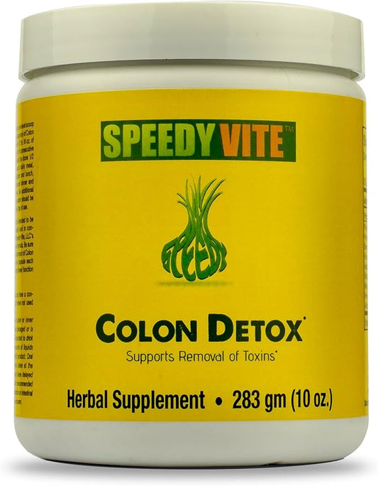 SpeedyVite® Colon Detox Organic Supports Natural Removal of Toxins* Charcoal Psyllium Flax Apple Fiber Slippery Elm Fennel 10oz All Natural Powder (1 x 10oz)