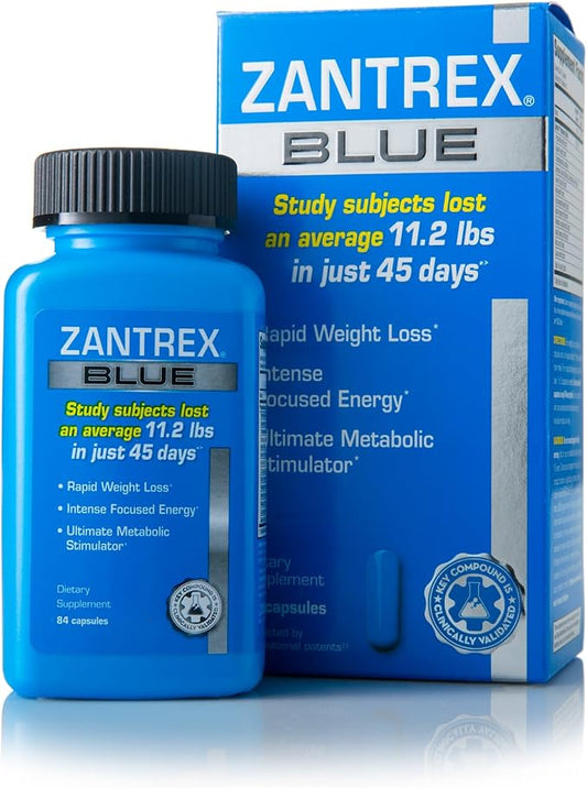 Zantrex Blue - Weight Loss Supplement Pills - Weight Loss Pills - Weightloss Pills - Dietary Supplements for Weight Loss - Lose Weight Supplement - Energy and Weight Loss Pills - 84 Count