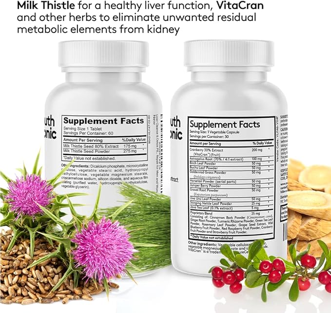 Youth & Tonic 3X Body Cleanse and Detox Pills for Women & Men with Liver, Kidney, Colon Supplements to Support Healthy Functions and for Loss of Unwanted Impurities and Metabolic Waste. 120 Capsules